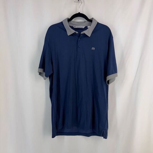 Travis Mathew Other - Travis Matthew Men’s Blue Stretch Collared Short Sleeve Golf Polo Shirt XL